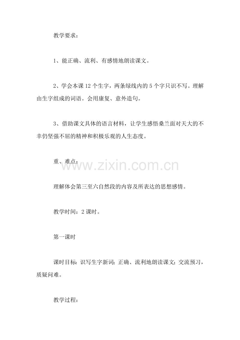 苏教版小学语文三年级教案——《微笑着承受一切》教学设计一.doc_第2页