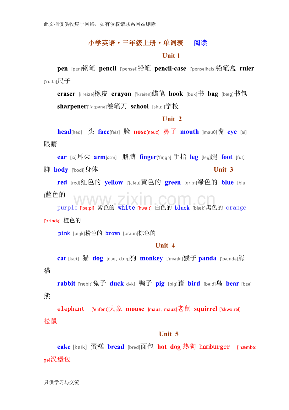 小学三年级英语单词(带音标)电子教案.doc_第1页