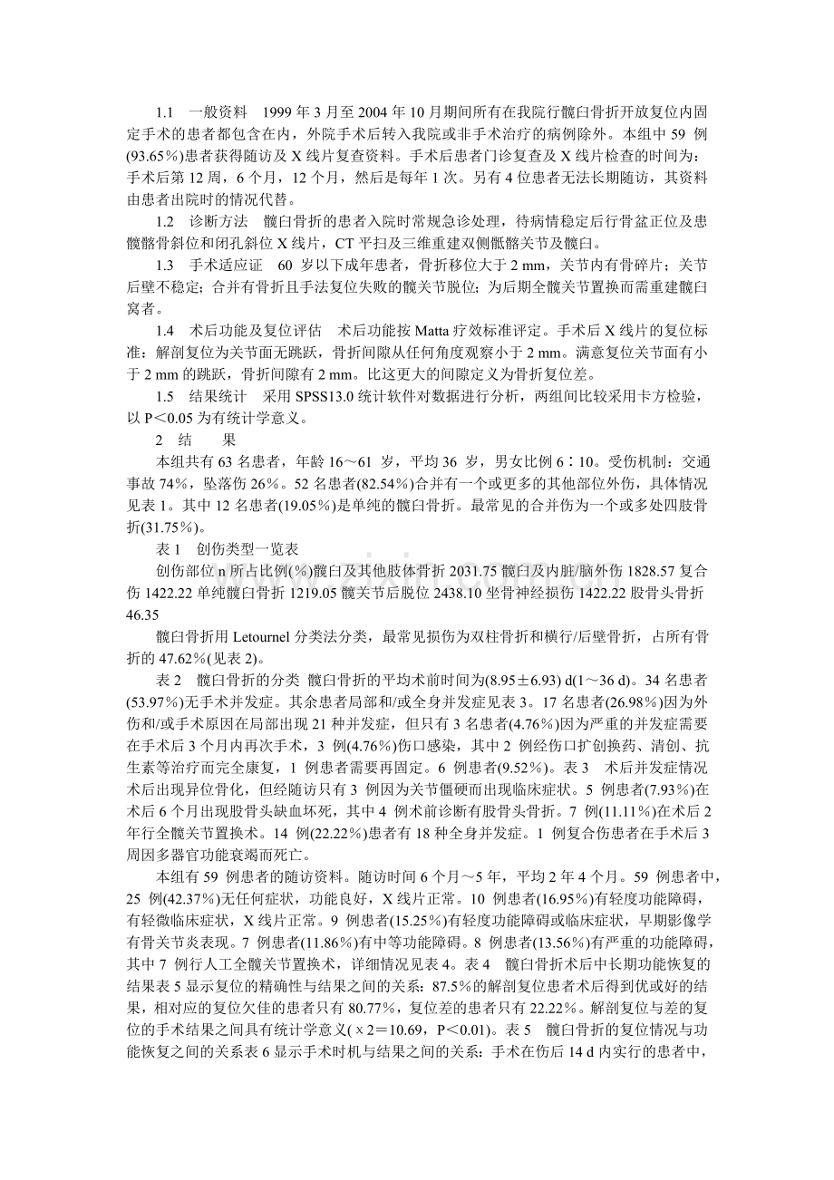 评估髋臼骨折的手术疗效及相关因素.doc_第2页