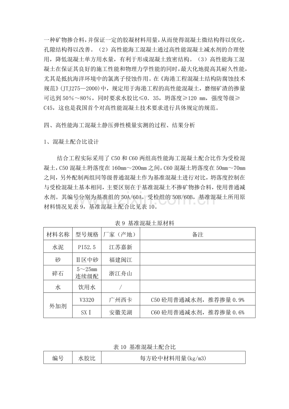 高性能海工混凝土静压弹性模量的实测研究(论文资料).doc_第2页
