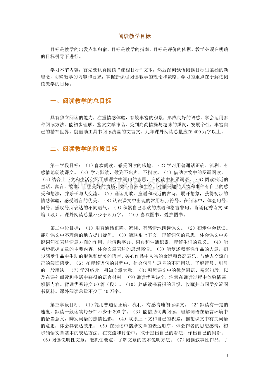 阅读教学目标电子教案.doc_第1页