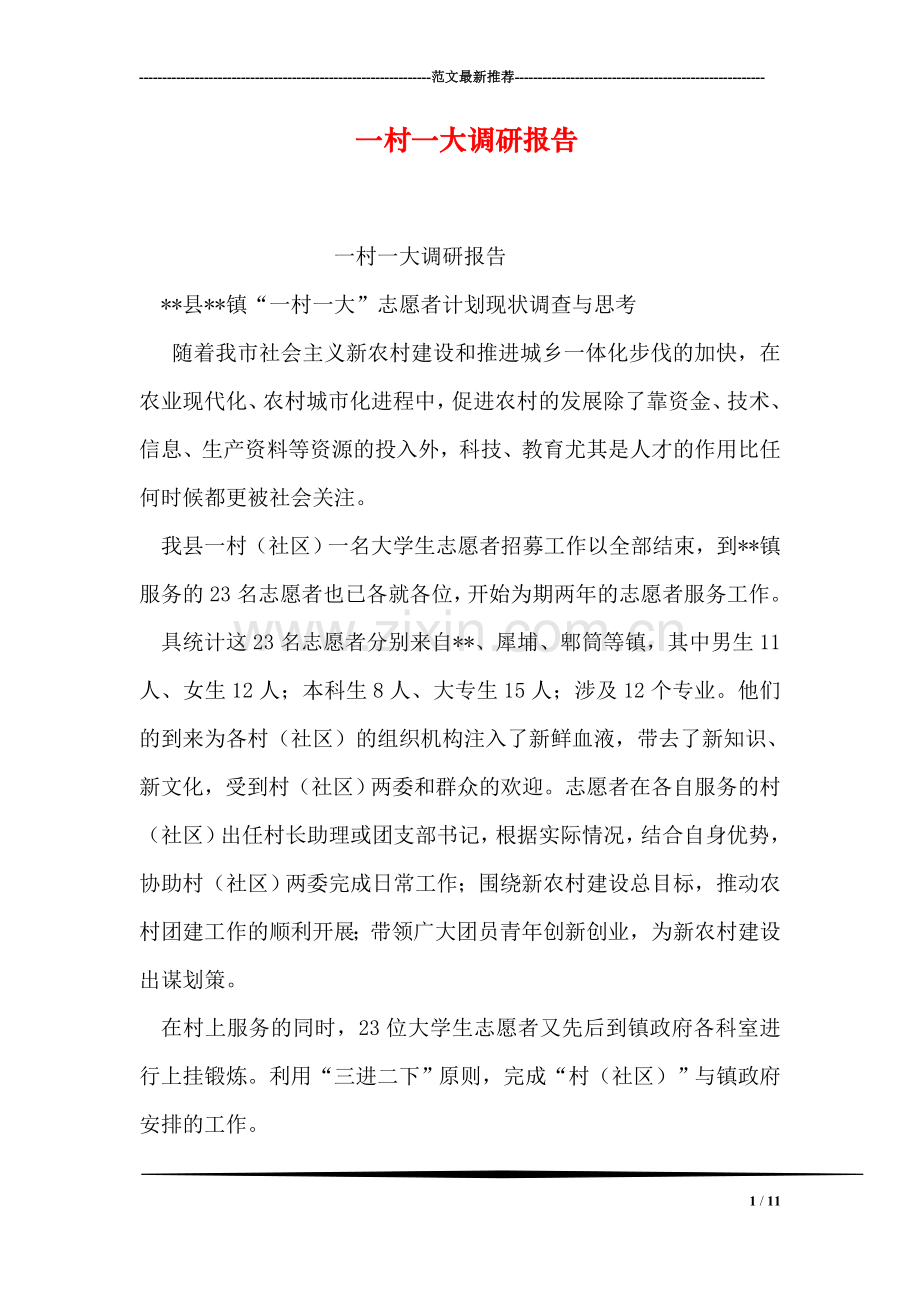 一村一大调研报告.doc_第1页