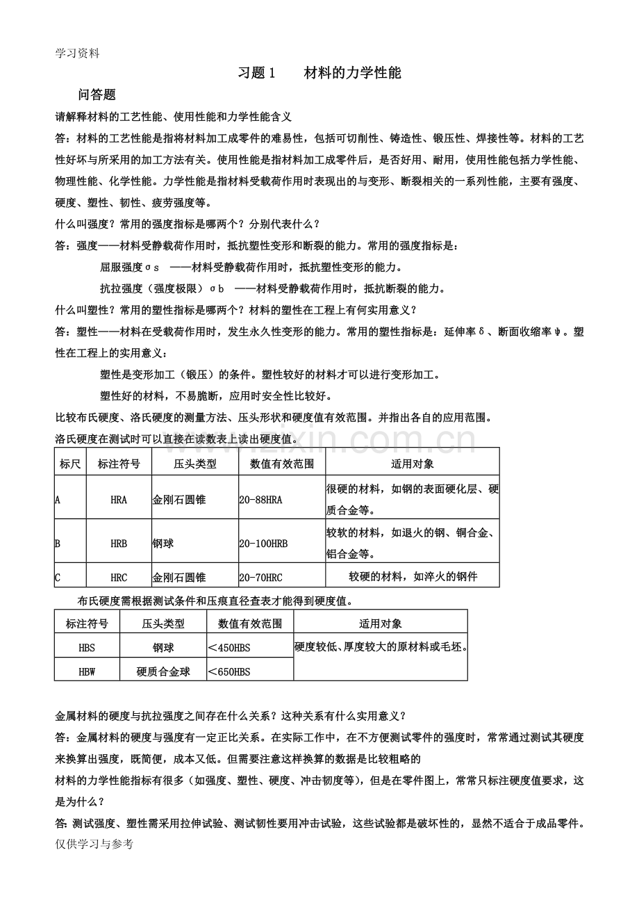 工程材料问答题教学内容.doc_第1页