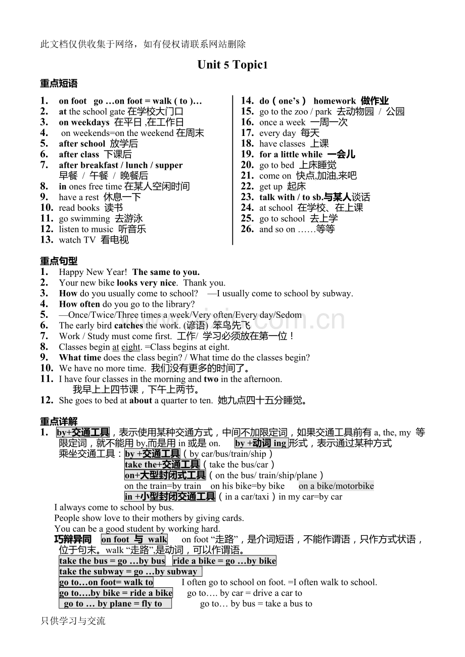 仁爱英语七年级英语下册知识点总结复习讲课讲稿.doc_第2页