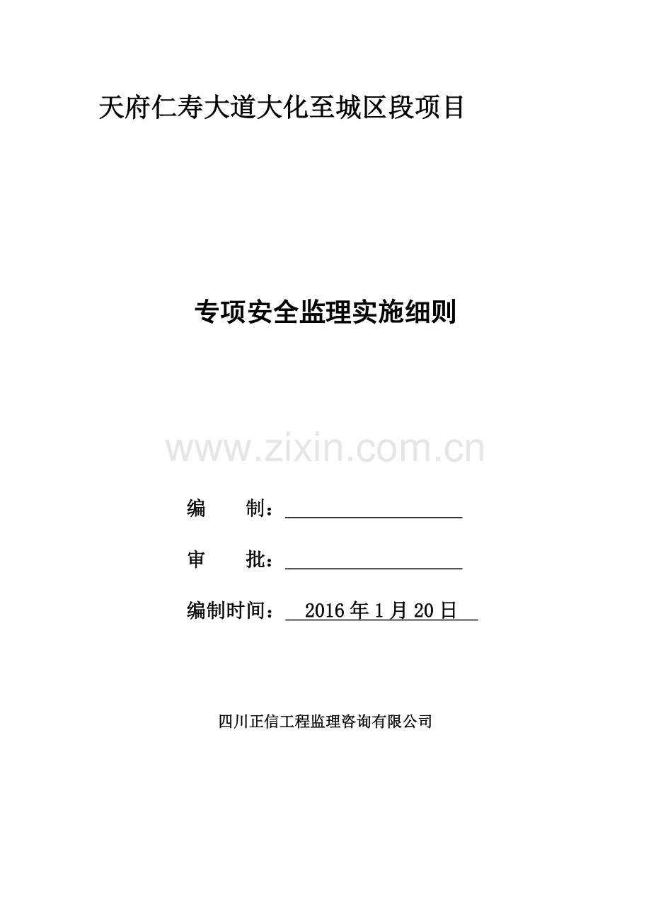 专项安全监理实施细则...doc_第1页