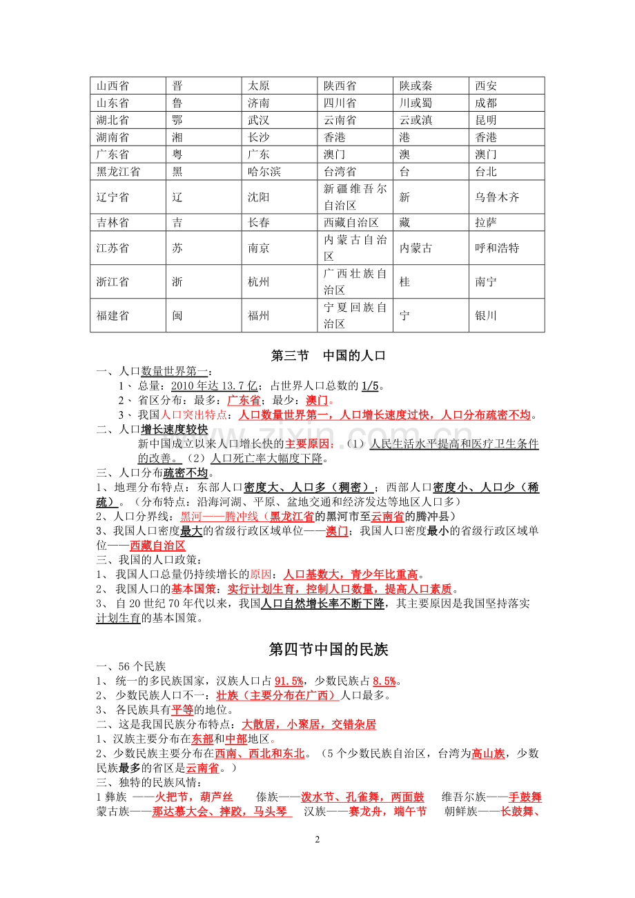 湘教版版八年级上册地理知识点总结25962讲解学习.doc_第2页