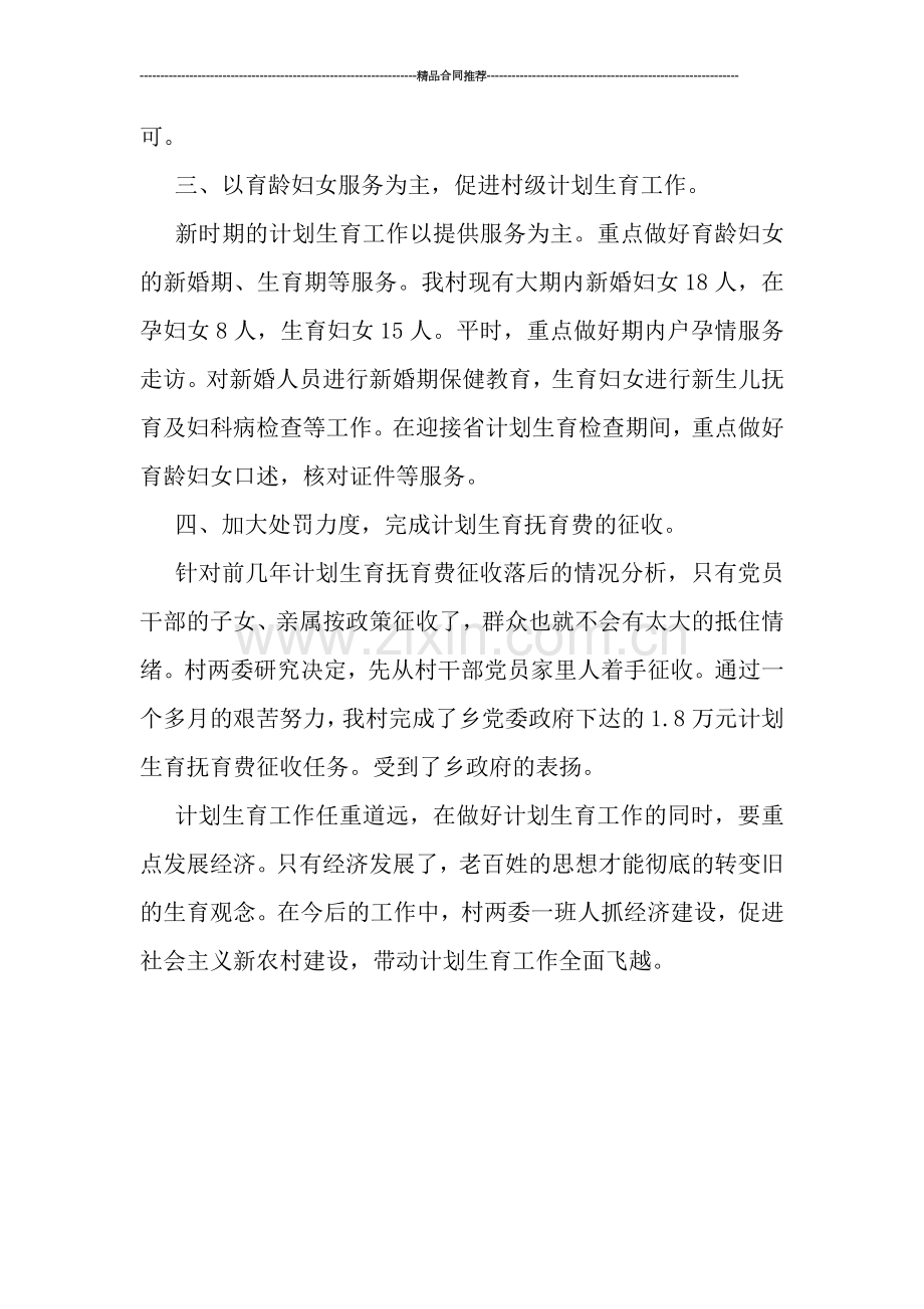 村2019年计划生育工作总结模板.doc_第2页