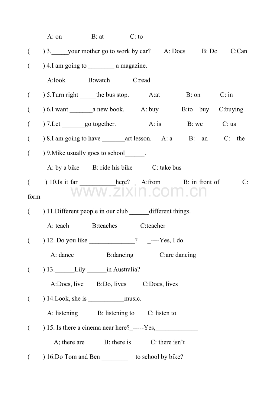 PEP人教版小学六年级上册英语竞赛试题.doc_第2页