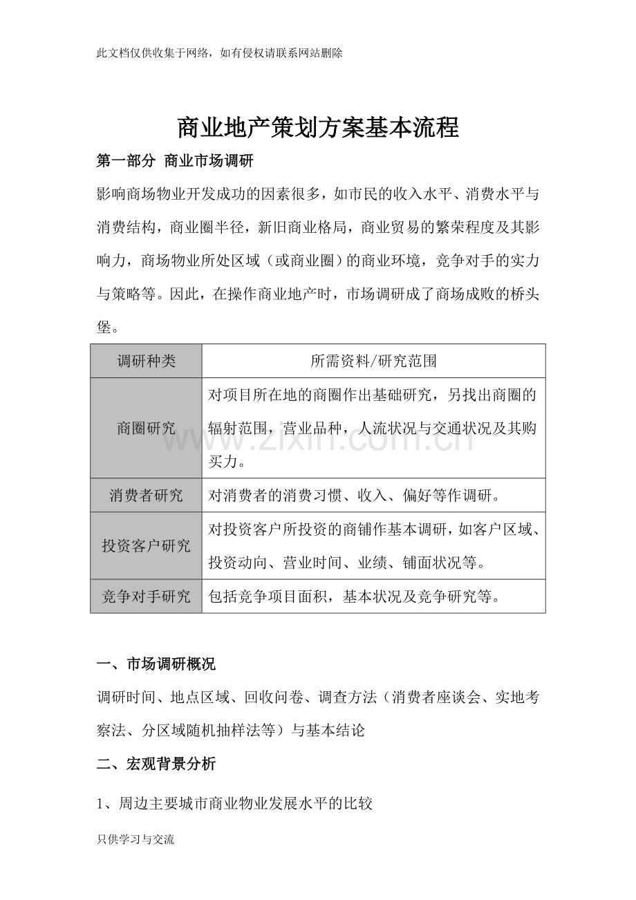 商业地产策划方案+商业地产策划方案基本流程教程文件.doc_第1页