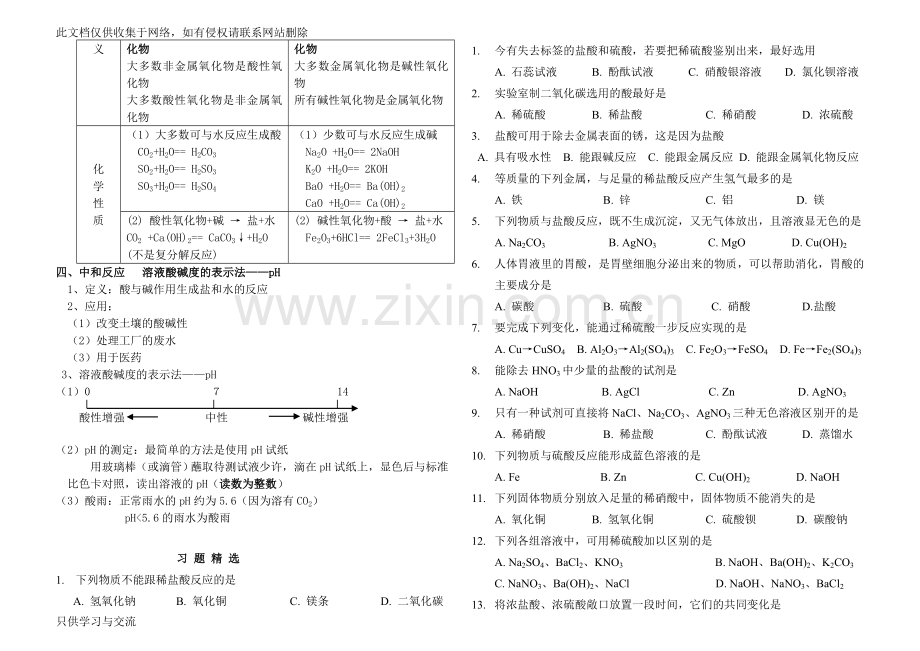初三化学酸碱盐经典习题说课材料.doc_第2页