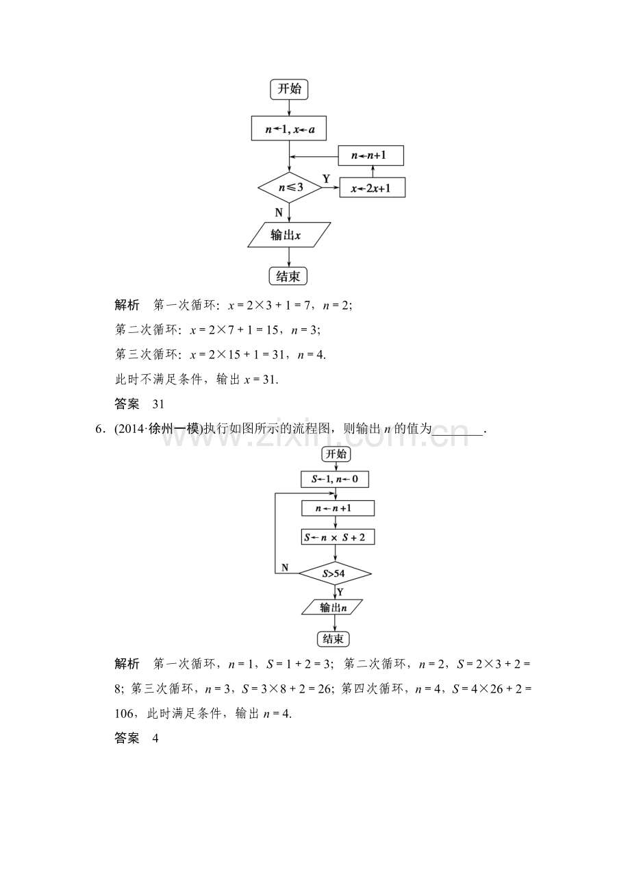 高考数学(文)一轮方法测评练：12-基础回扣练——推理证明、算法、复数资料.doc_第2页