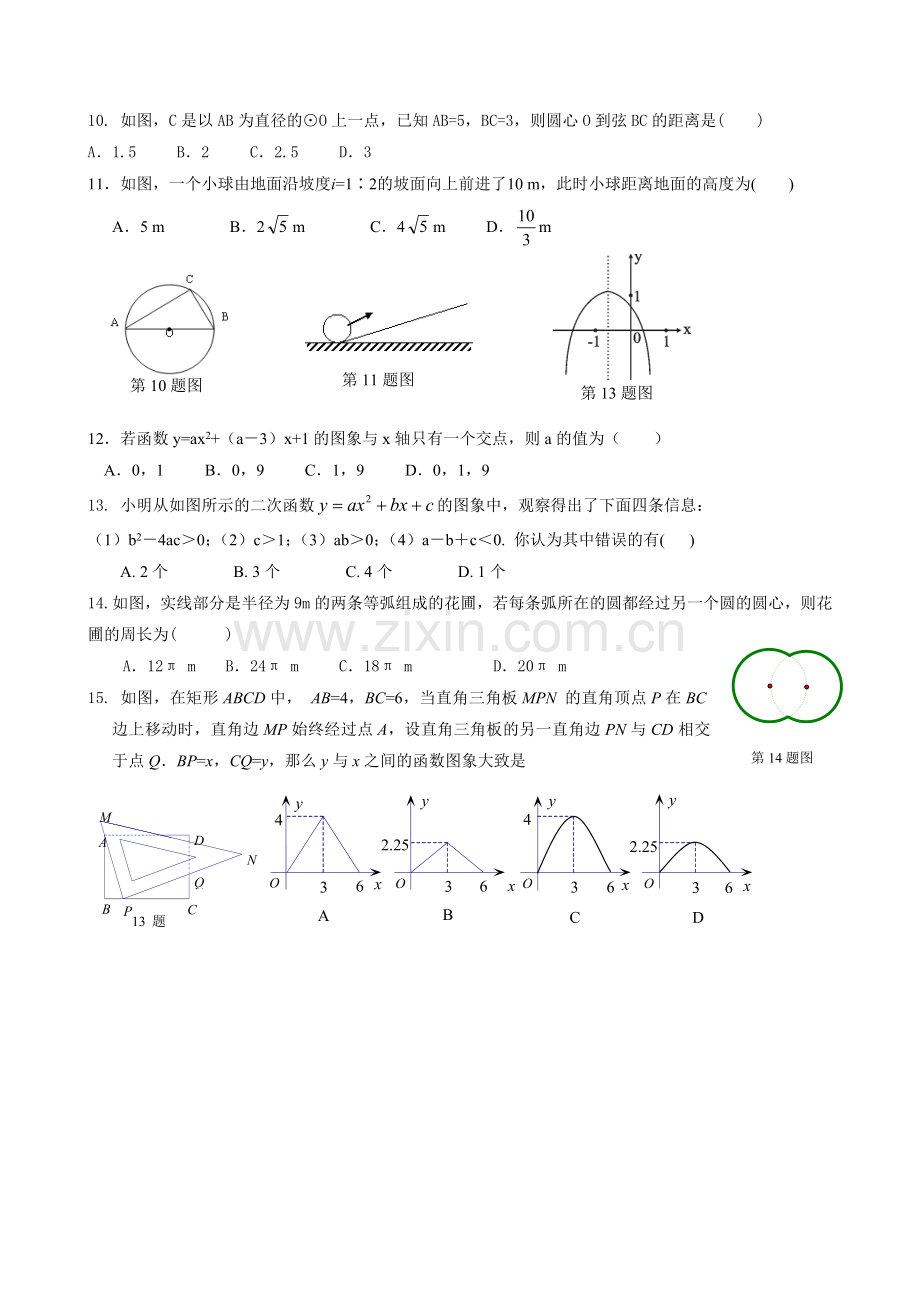 初中九年级下册数学期末试题.doc_第2页