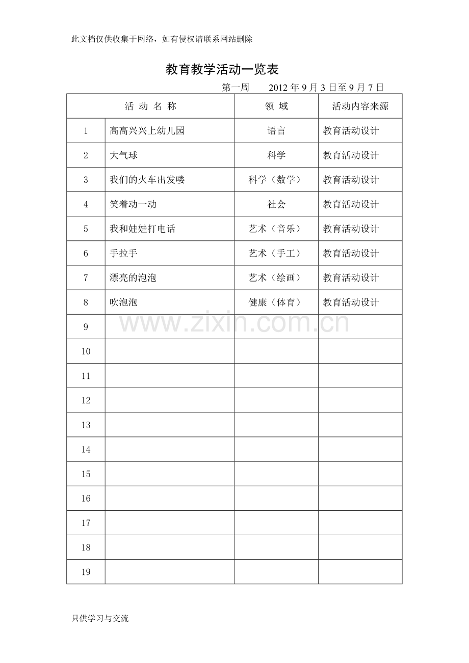 幼儿园小班主题教学活动网络图word版本.doc_第2页