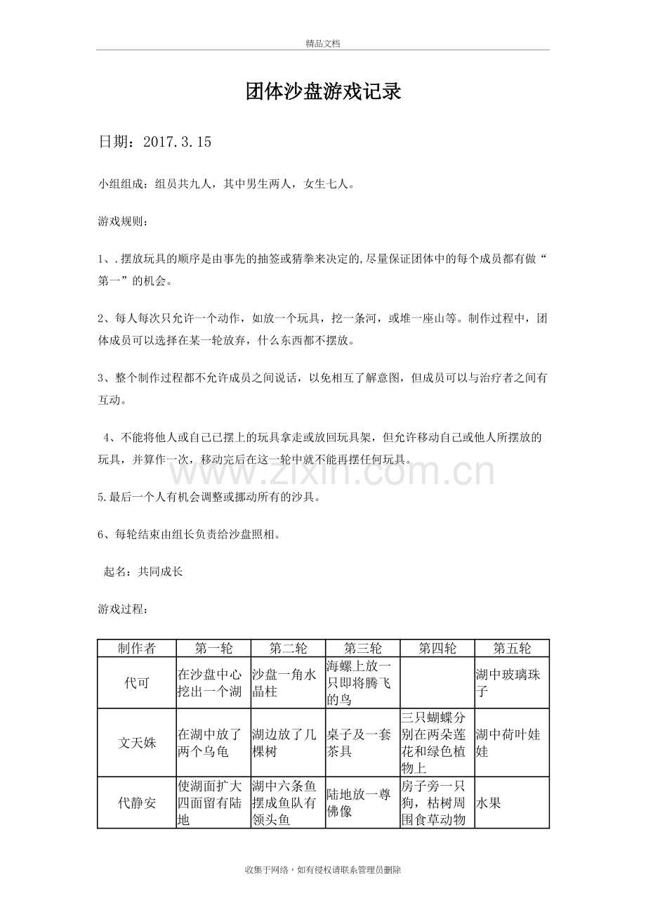 团体心沙盘活动记录说课讲解.doc_第2页