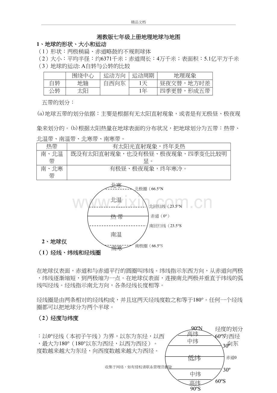 湘教版七年级地理上册知识点归纳讲课稿.doc_第2页