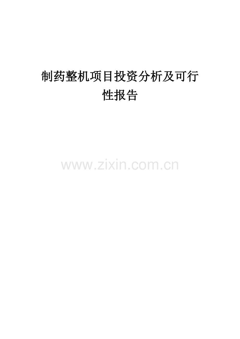 2024年制药整机项目投资分析及可行性报告.docx_第1页