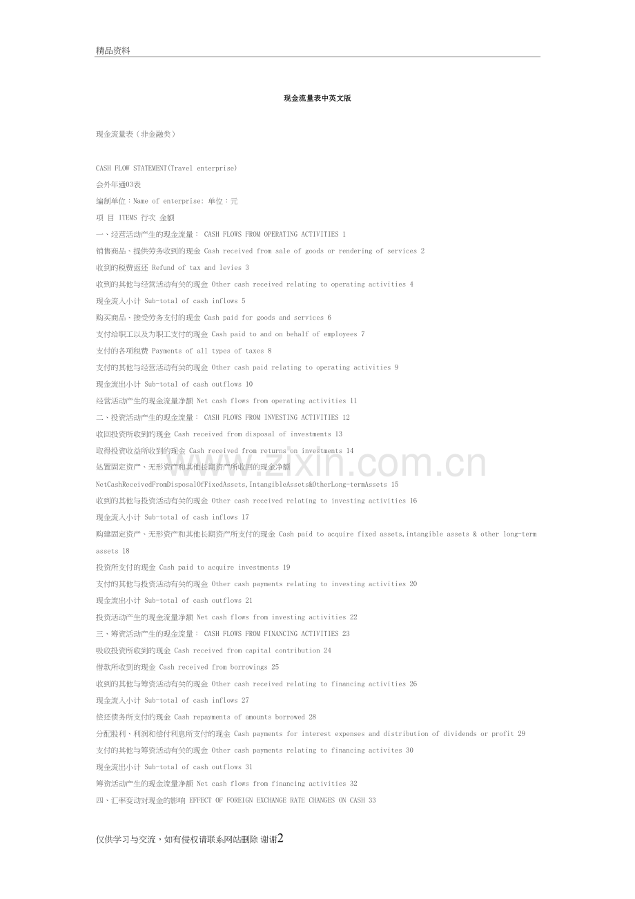 现金流量表中英文版教案资料.doc_第2页