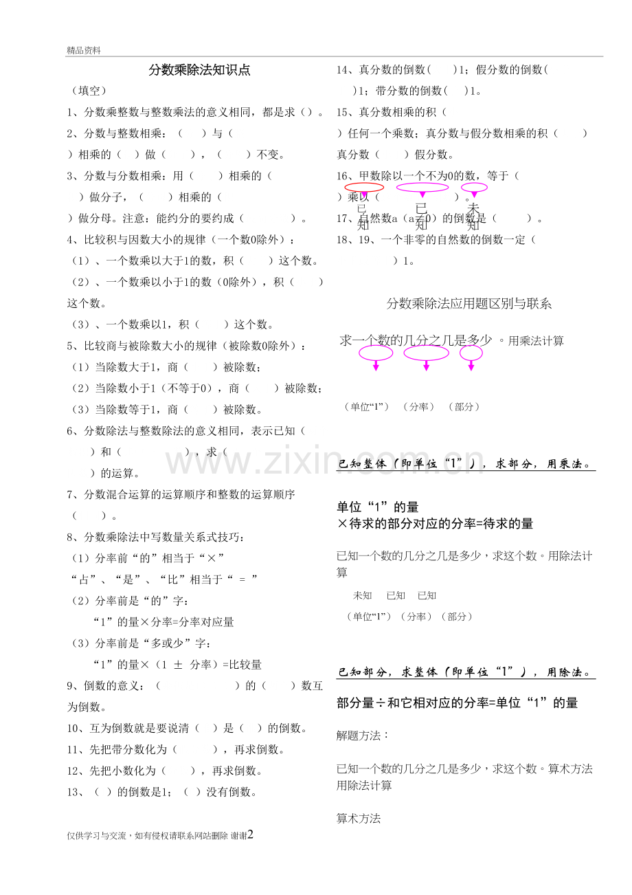 六年级分数乘除法知识点知识讲解.doc_第2页