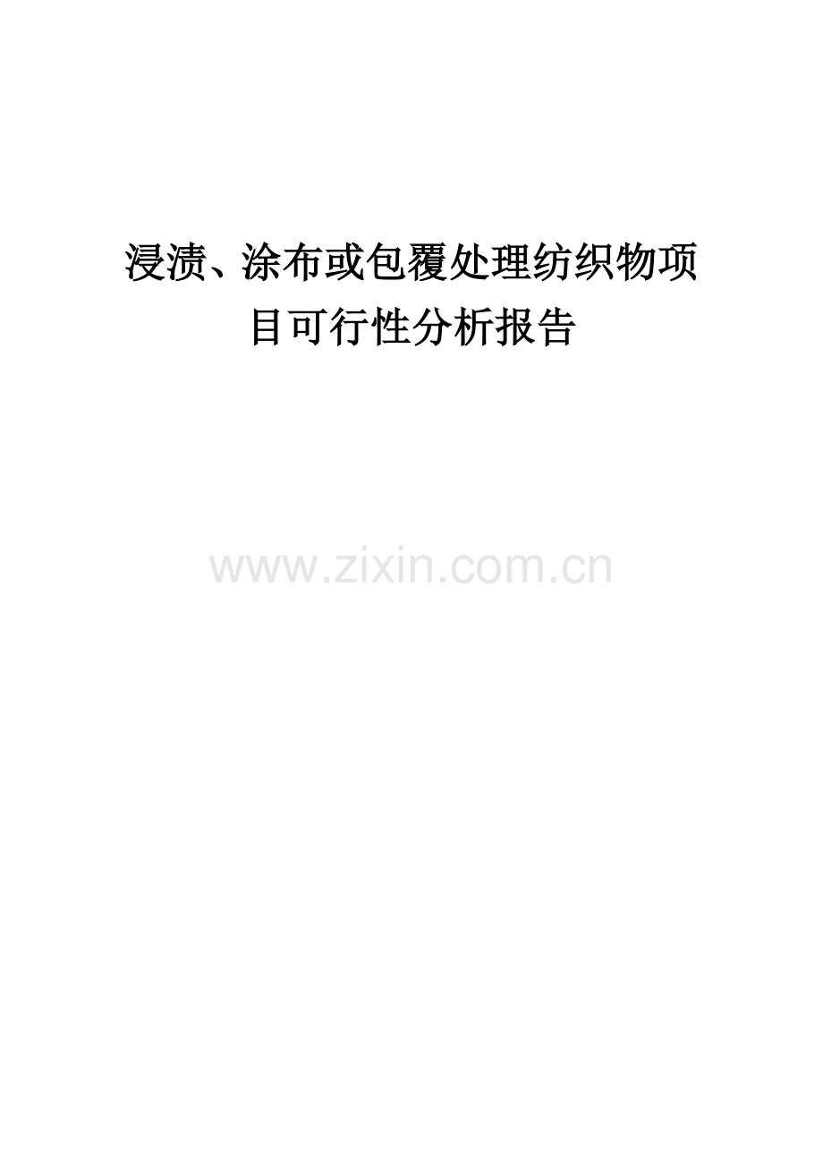 2024年浸渍、涂布或包覆处理纺织物项目可行性分析报告.docx_第1页