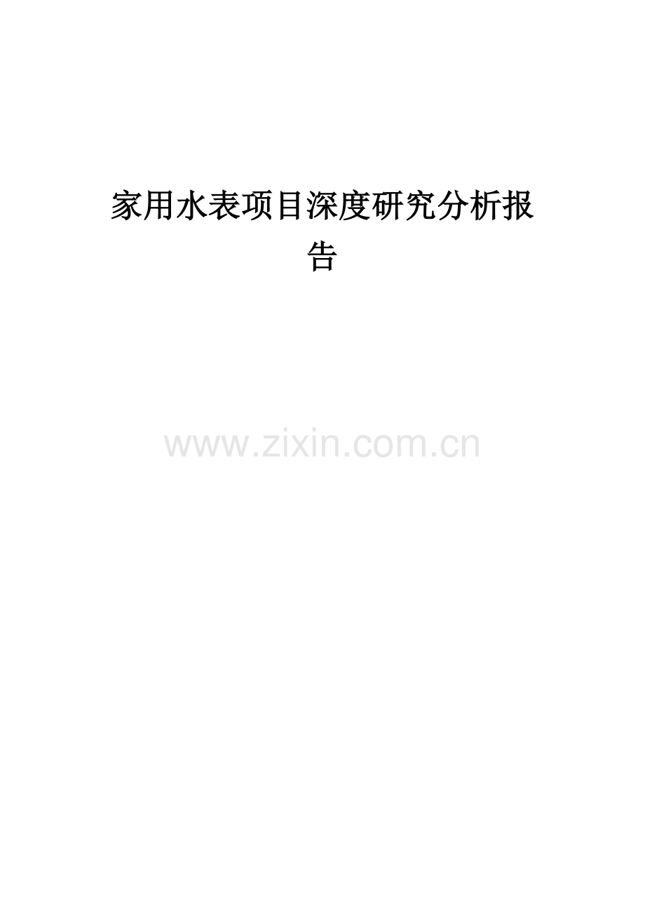 2024年家用水表项目深度研究分析报告.docx_第1页
