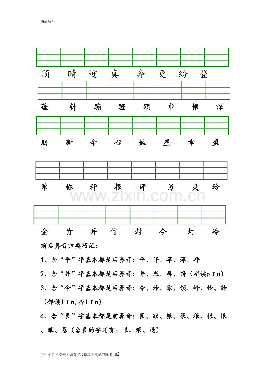 二年级第一、二、三单元前后鼻音注音练习知识分享.doc_第2页