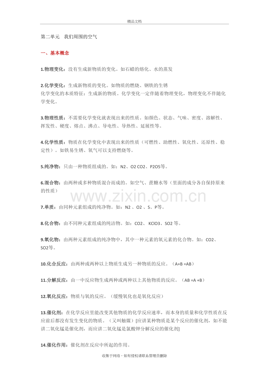 九年级化学上册第二单元知识点总结说课讲解.doc_第2页