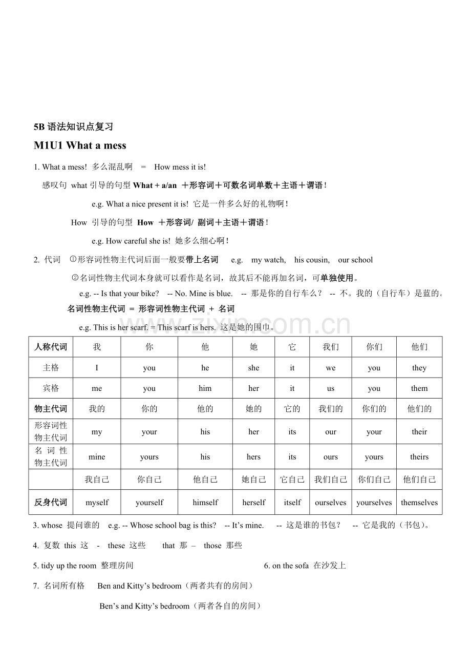 上海牛津英语5B语法知识点复习只是分享.doc_第1页