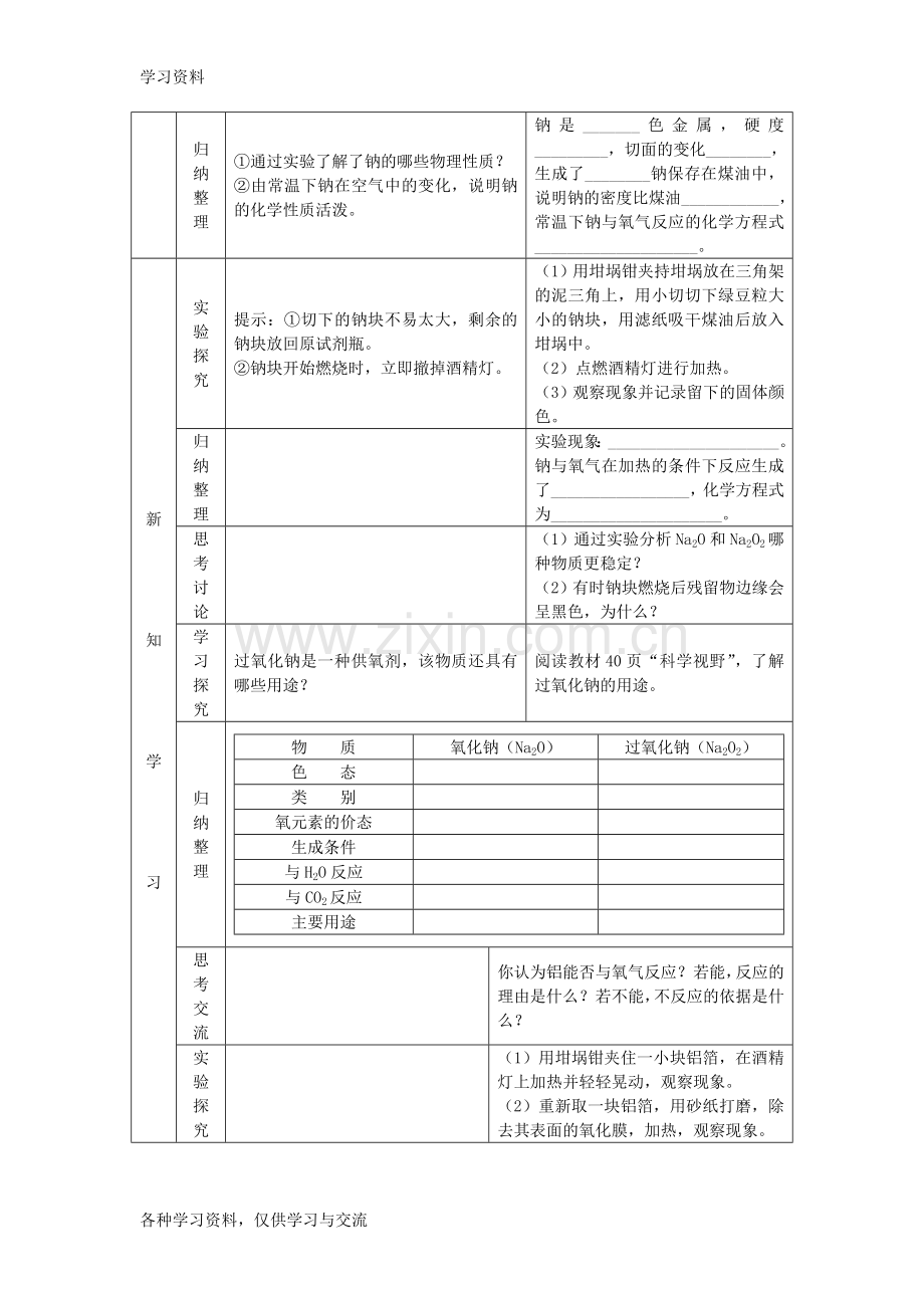 人教版化学必修1教案-第三章(精华版)教学文案.doc_第2页