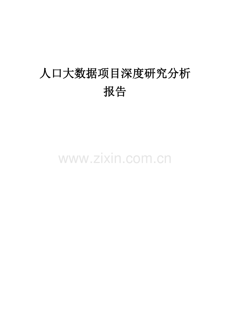 2024年人口大数据项目深度研究分析报告.docx_第1页