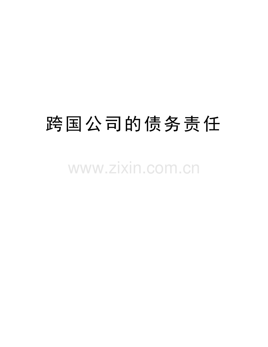 跨国公司的债务责任培训资料.doc_第1页