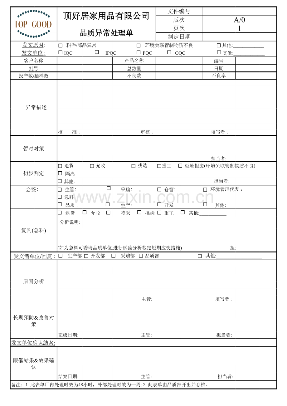 品质异常处理单培训资料.xls_第2页