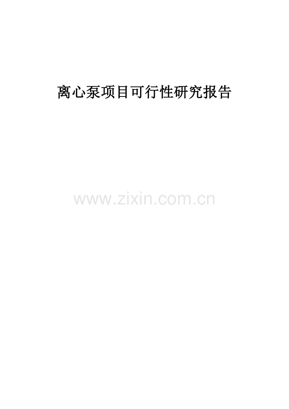 2024年离心泵项目可行性研究报告.docx_第1页