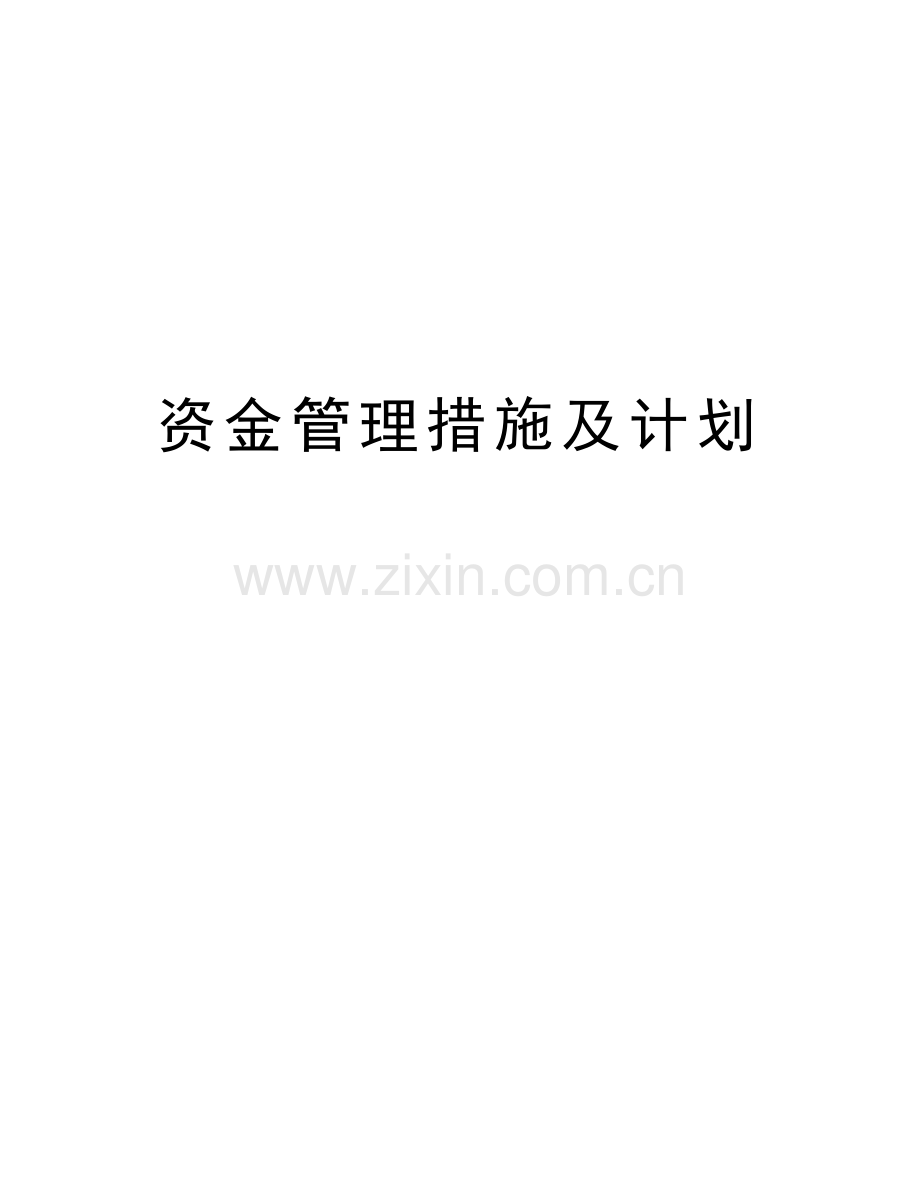 资金管理措施及计划讲课稿.doc_第1页