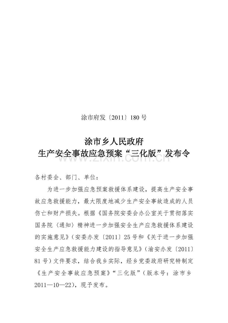 涂市乡安全生产事故“三化版”应急预案备课讲稿.doc_第2页