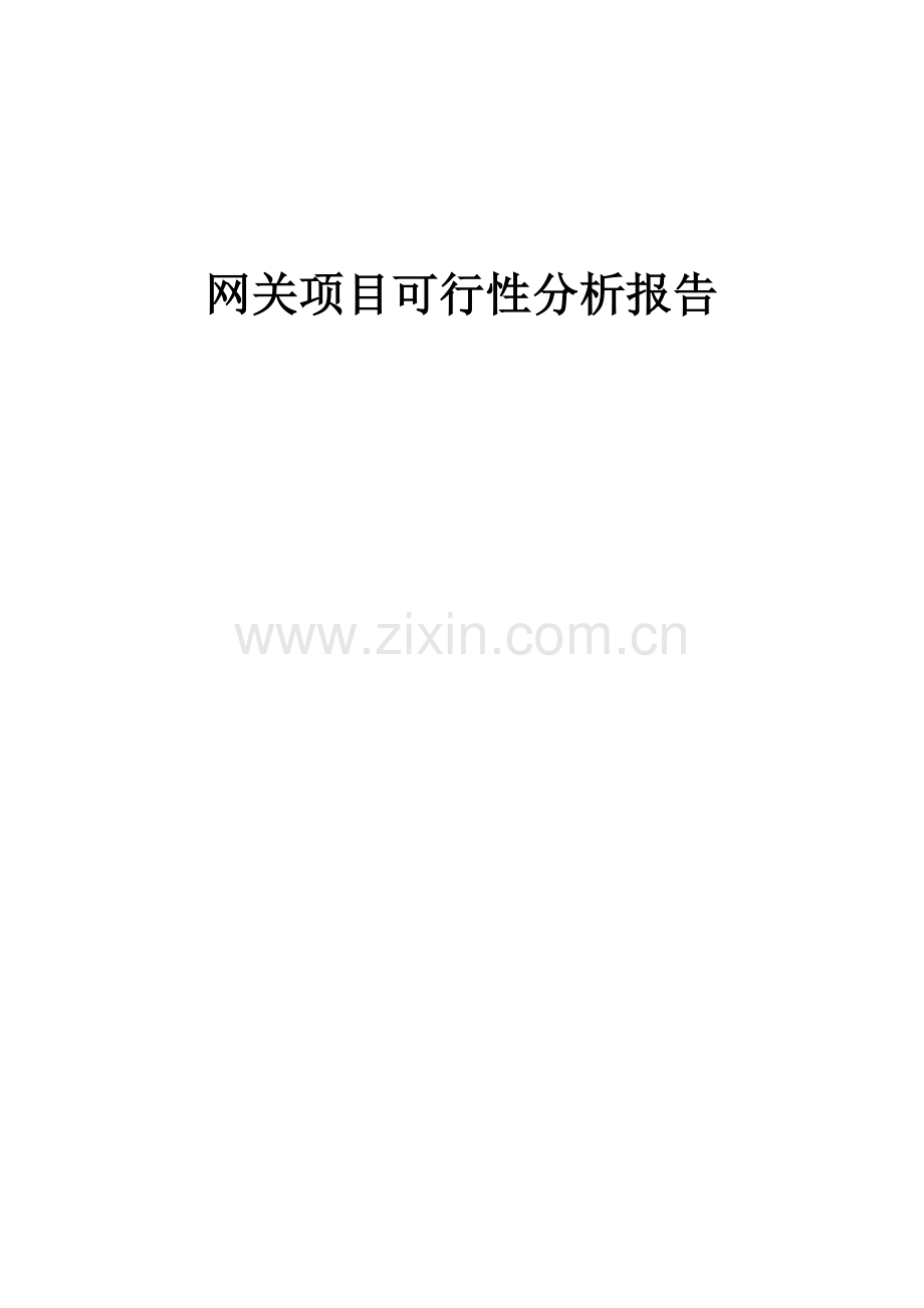 2024年网关项目可行性分析报告.docx_第1页