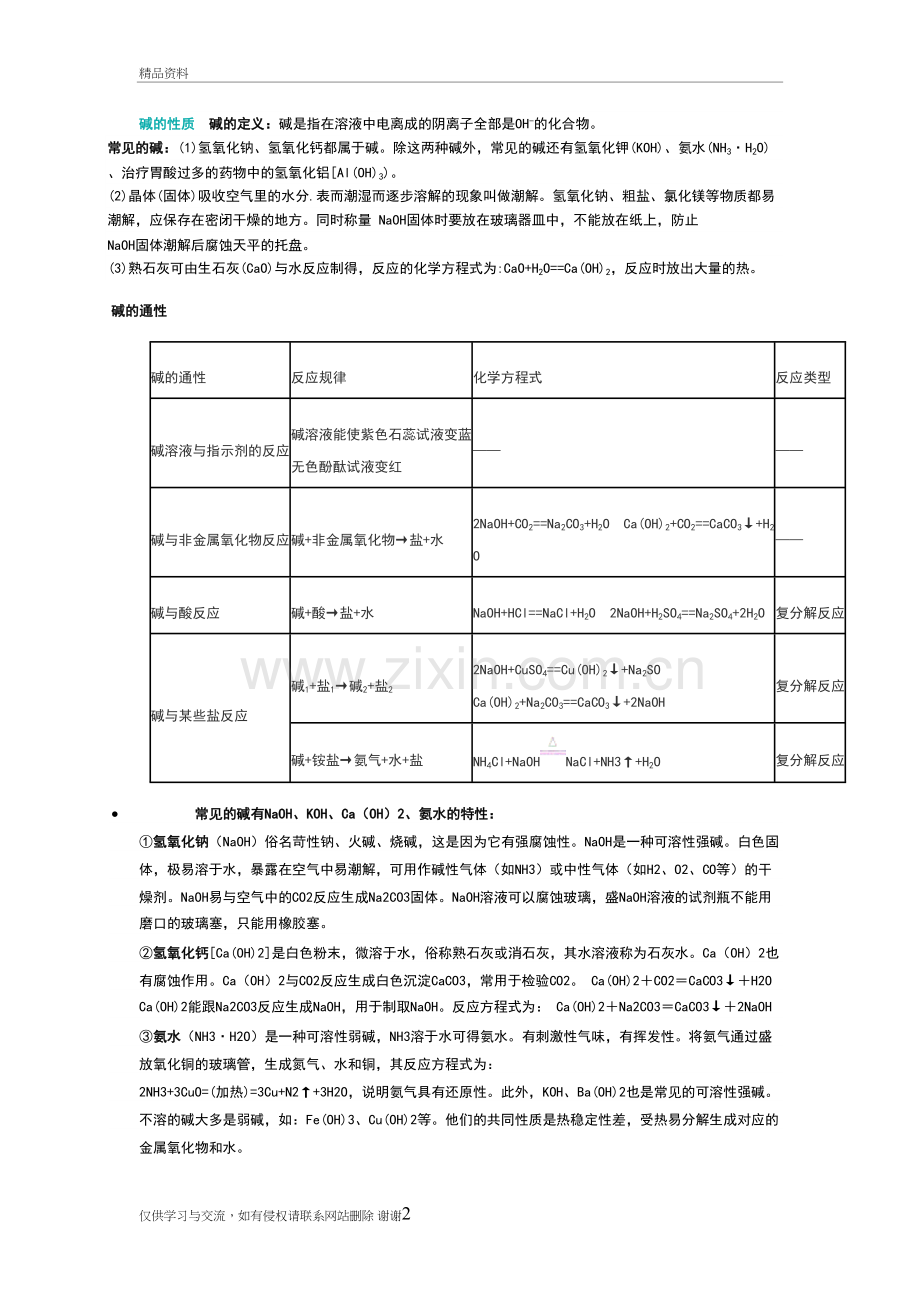 碱的性质--碱的定义教学文案.doc_第2页