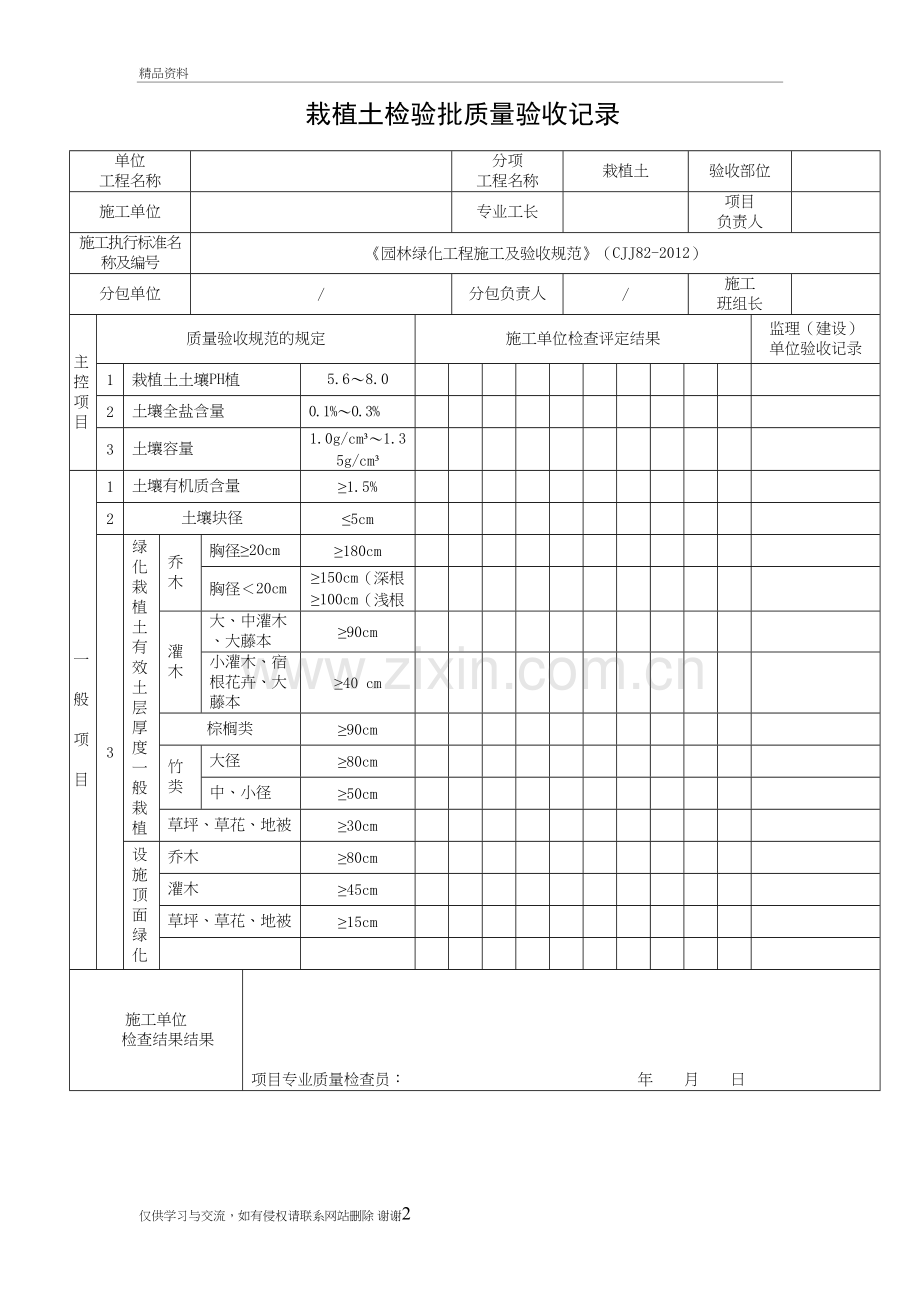 栽植土检验批质量验收记录演示教学.doc_第2页