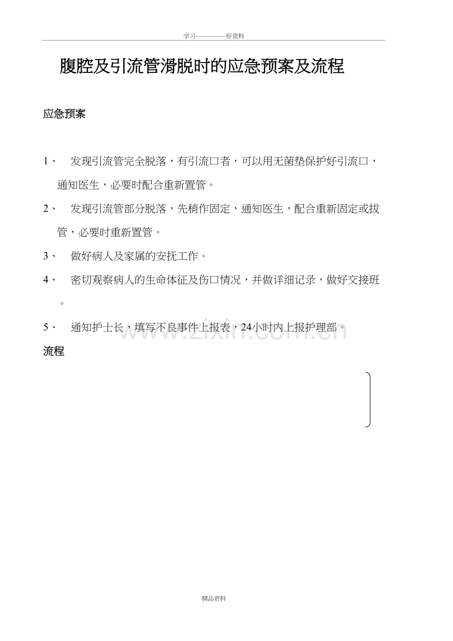 腹腔式引流管滑脱应急预案及流程说课材料.doc_第2页