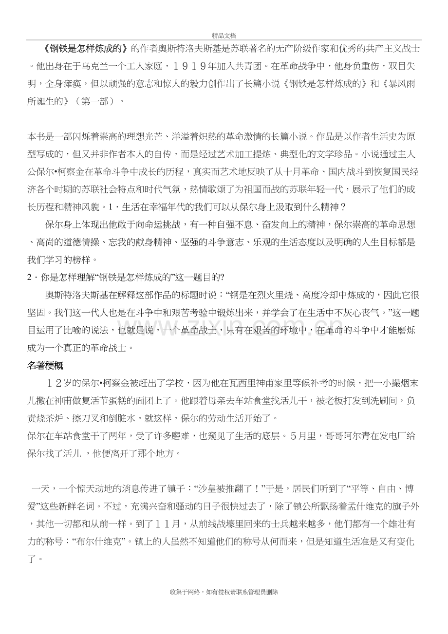 《钢铁是怎样炼成的》名著导读教学文案.doc_第2页