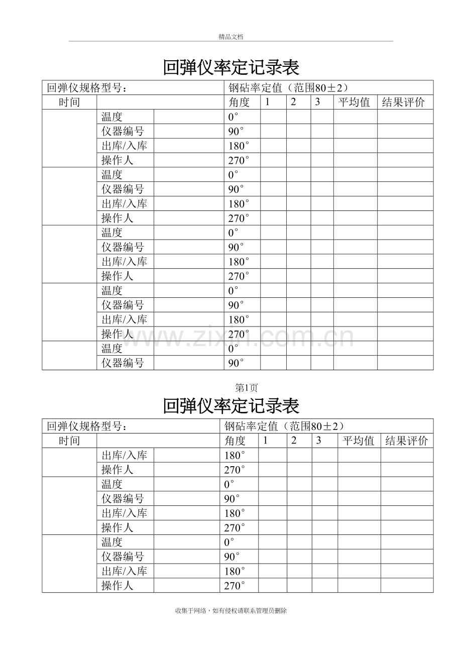 回弹仪率定校验记录表教学文案.doc_第2页