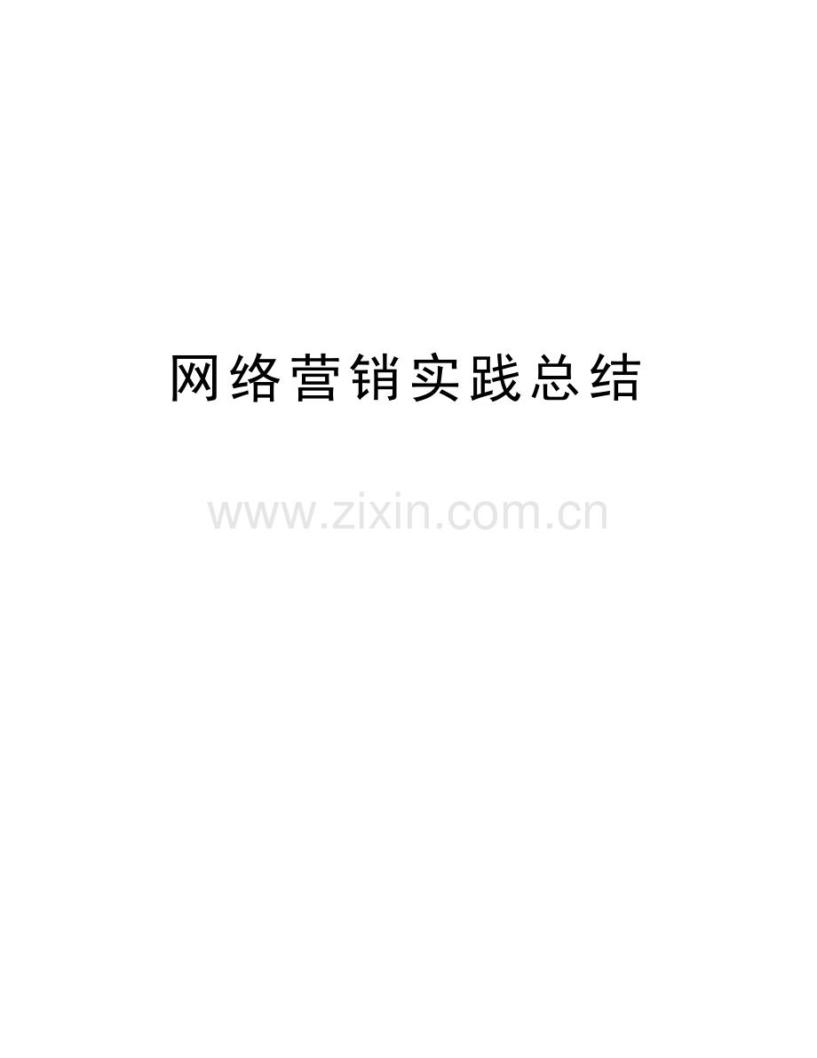网络营销实践总结教学内容.doc_第1页