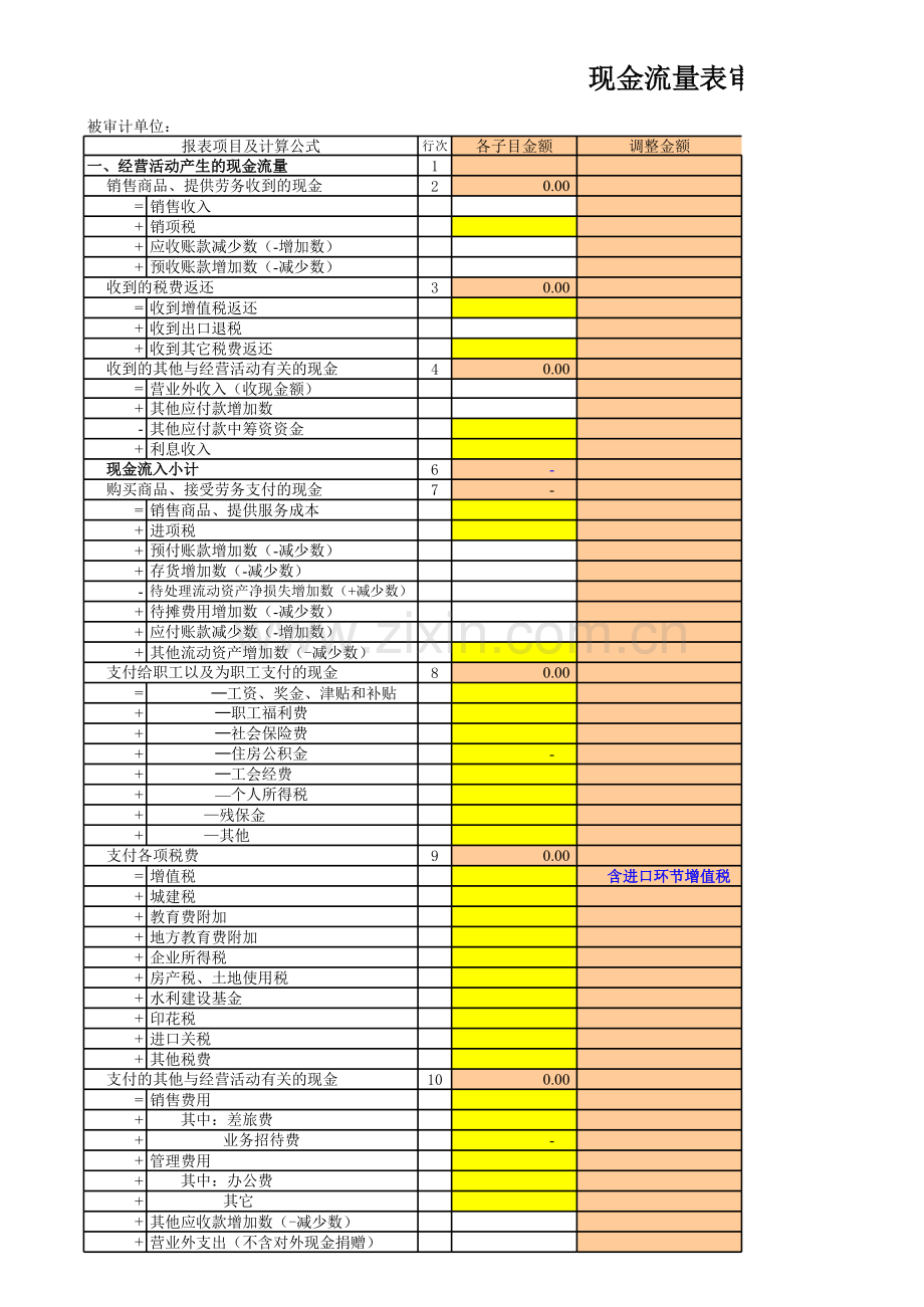 现金流量表编制底稿说课讲解.xlsx_第1页