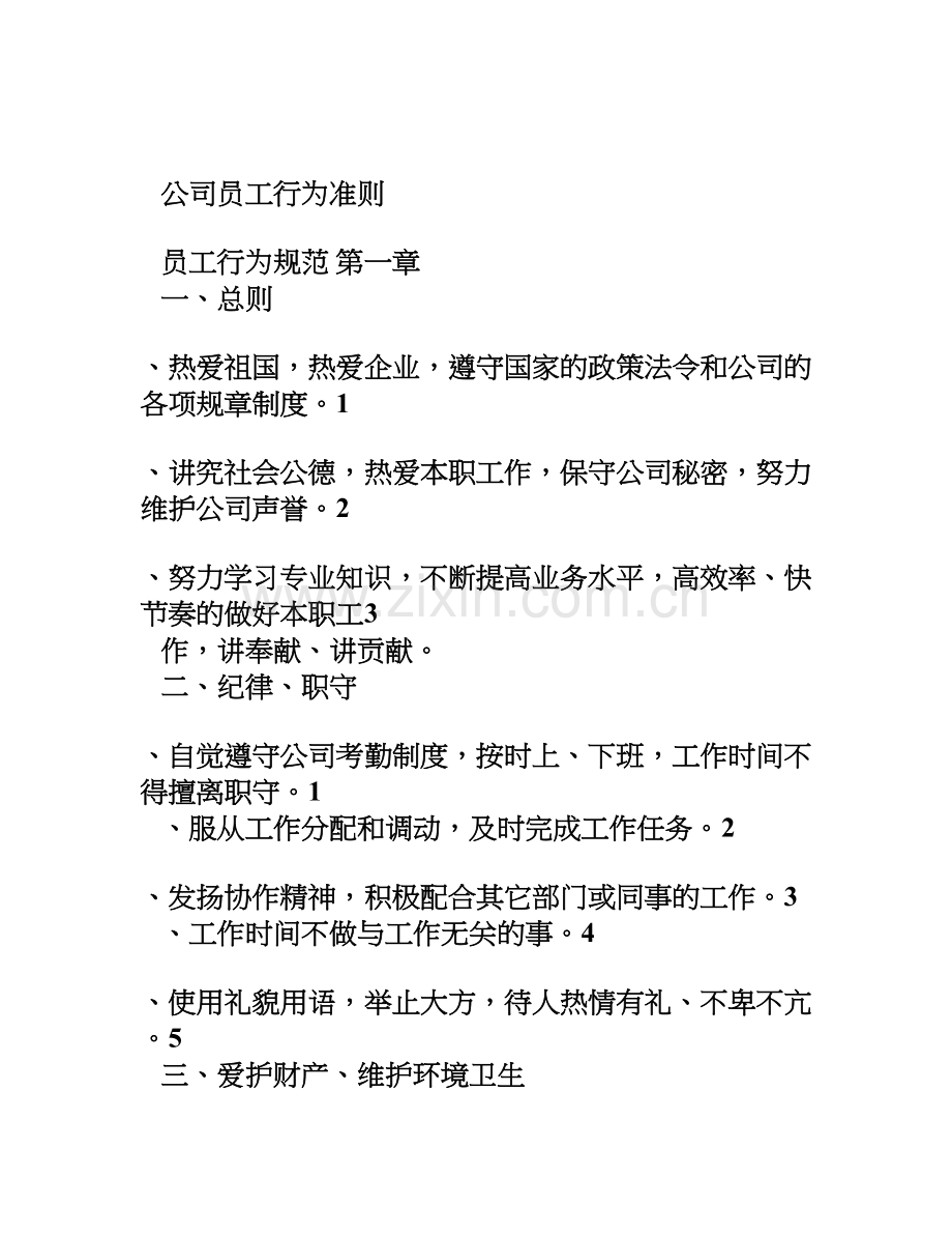 公司员工行为准则讲课教案.doc_第1页