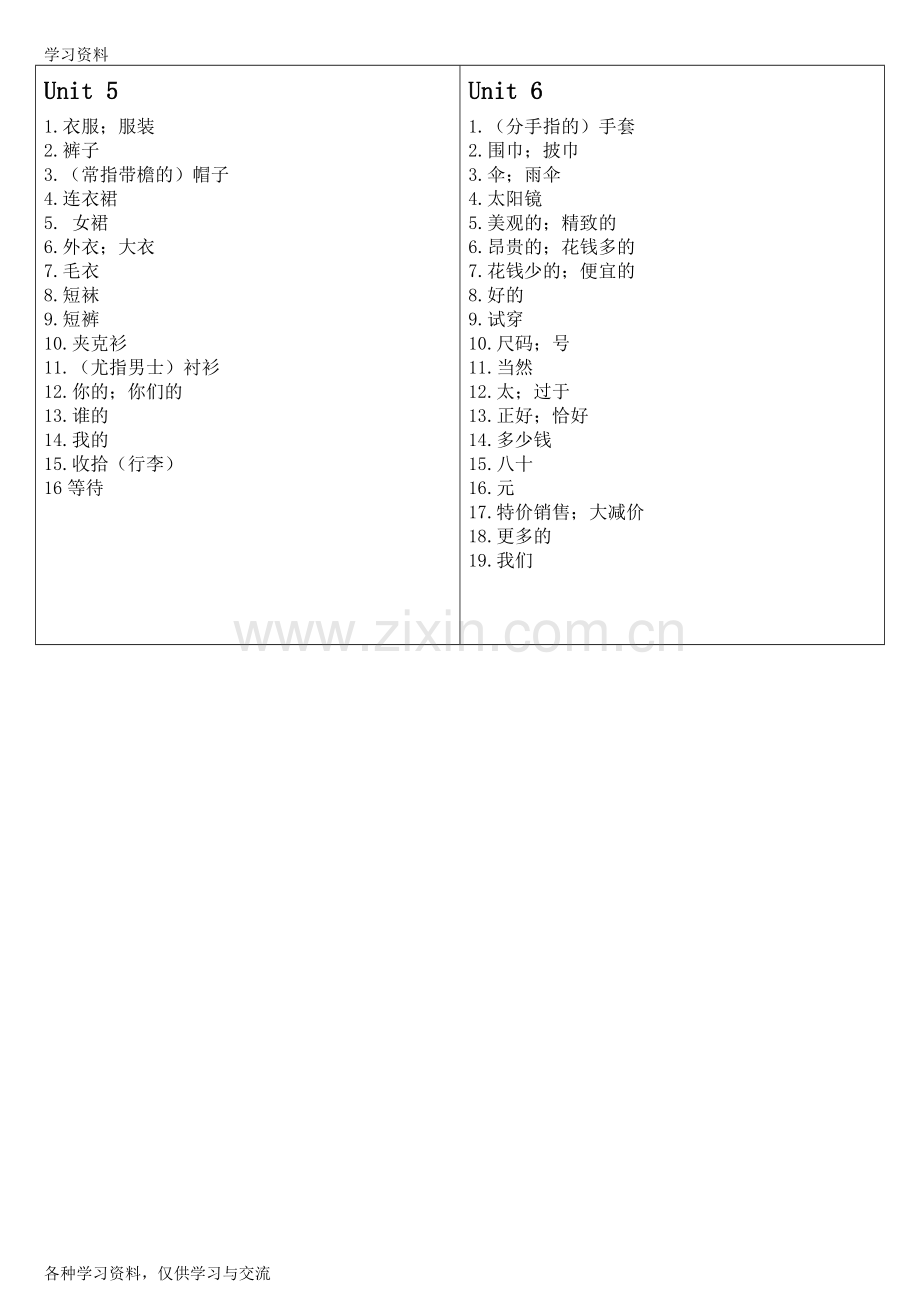 人教版四年级下册英语单词听写知识讲解.doc_第2页