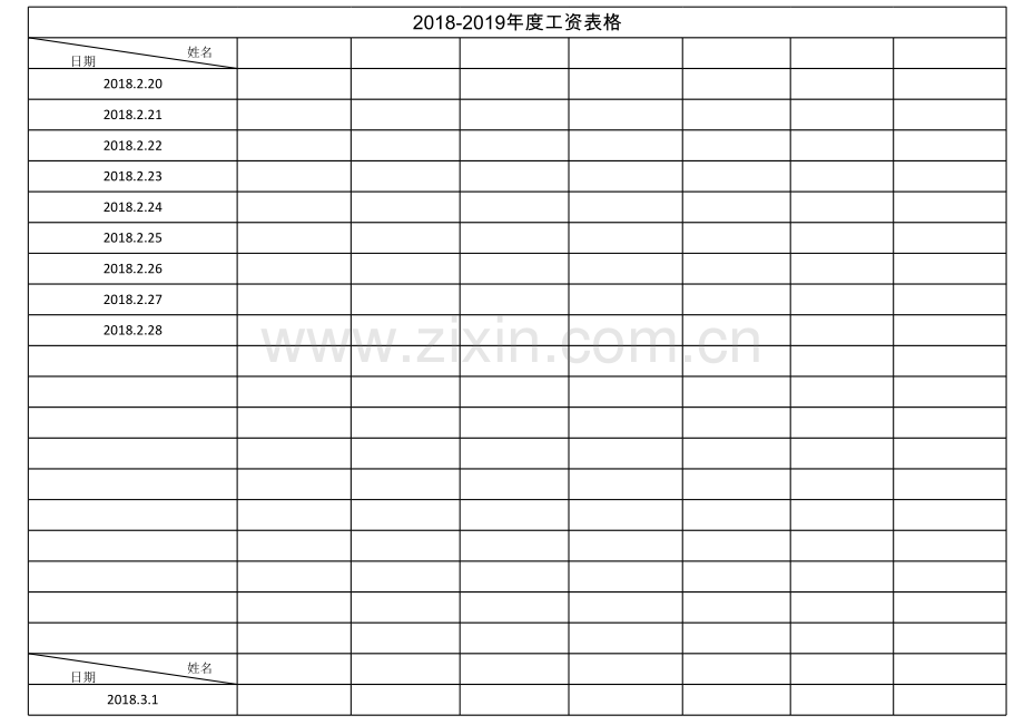 工人每日工资表格复习过程.xls_第1页