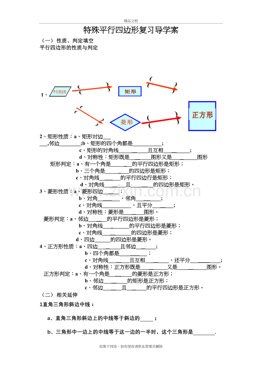 特殊平行四边形知识梳理复习课程.doc_第2页