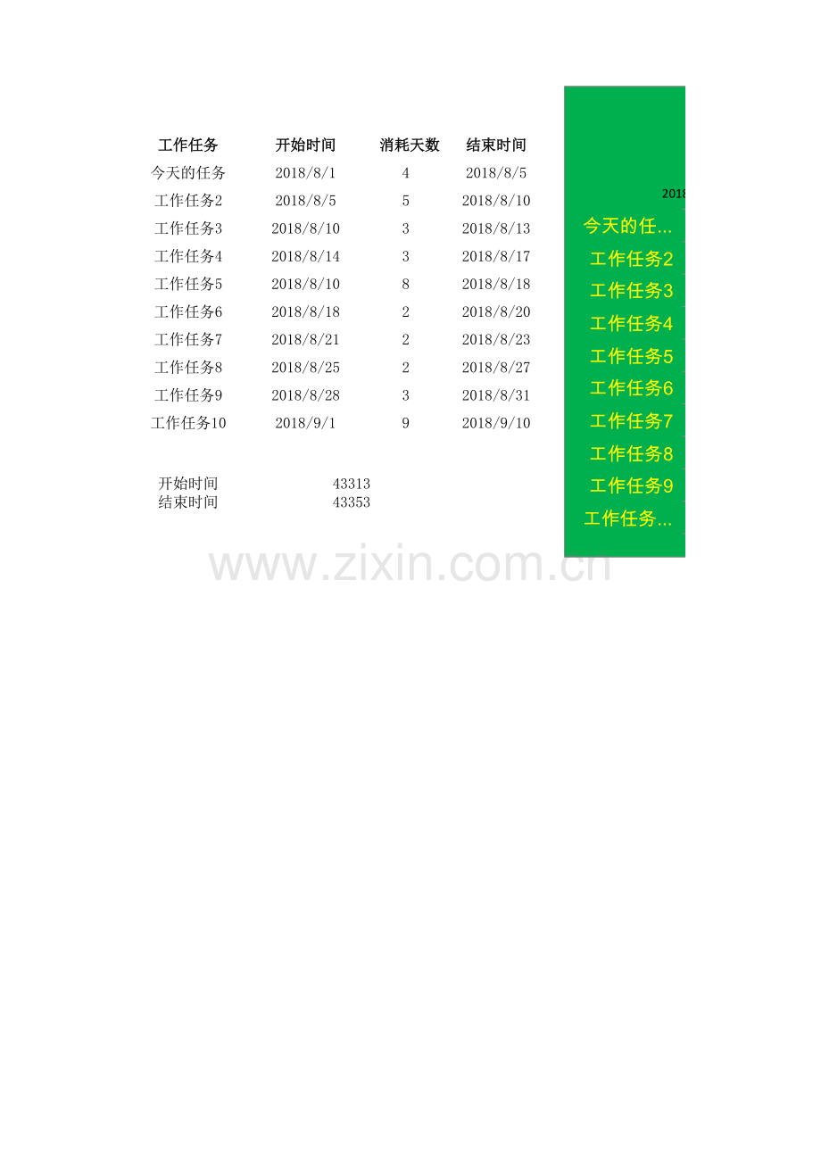 甘特图制作模板教学提纲.xlsx_第1页