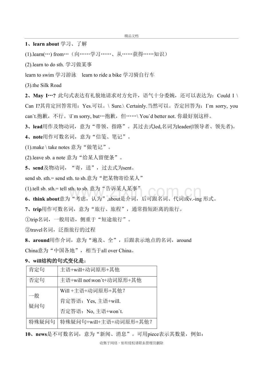 冀教版七年级下英语知识点总结unit1讲解学习.docx_第2页