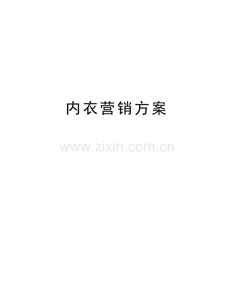 内衣营销方案doc资料.docx_第1页