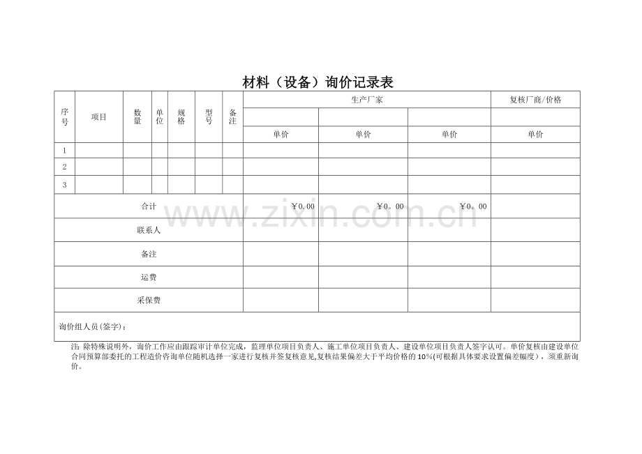 工程材料询价(核价)单.doc_第1页